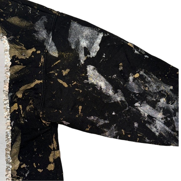 Upcycled Britney Spears Metallic Painted Sequinned Sweatshirt - Picture 7 of 8